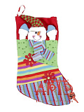 Носок для подарков "Снеговик радостный" (Цв: Разноцветный ) Разноцветный