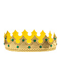 Корона карнавальная "Принц" с изумрудами, на липучке