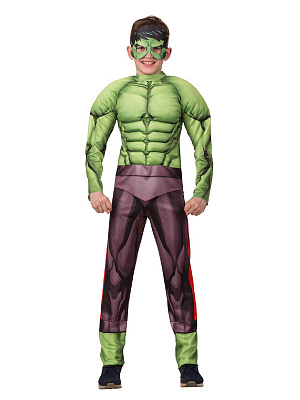 Костюм карнавальный "Халк" с мускулами Зеленый
