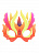 Маска на резинке "Огненный дракон" фетр       Разноцветный