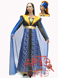 Платье "Бургундия" (Цв: Синий-Оливковый Размер: 46) Синий-Оливковый