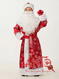 Костюм карнавальный "Дед Мороз сатин" (Цв: Красный Размер: 152 см) Красный