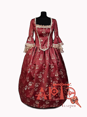 Платье в стиле "Рококо Светское" Бордовый
