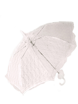 Зонтик "Прогулочный" из кружева Белый