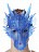 Маска "Дракон" с имитацией чешуи и кожных наростов Голубой