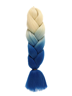 Канекалон двухцветный, гофрированный, светло-беж-синий 60 см Св. Бежевый-Синий