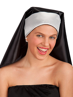 Головной убор "Монахиня" Черный-Белый