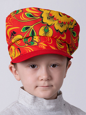 Картуз "Хохлома" детский Красный-Разноцветный
