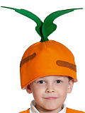 Шапочка детская "Морковка" (Цв: Оранжевый-Зеленый Размер: 52-54) Оранжевый-Зеленый