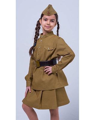 Военная форма детская для девочек Оливковый