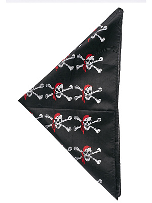 Бандана-платок "Черепа пираты" Черный-Красный