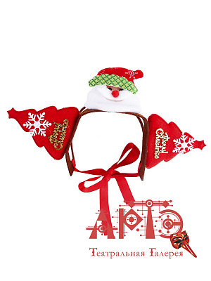 Ободок "Дед Мороз" для животных, с прорезью для ушек Разноцветный