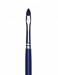 Кисть для визажа из черного упругого нейлона "лепесток" №7 (Цв: Blue) Blue