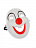 Маска карнавальная "Клоун" с красным носом Белый-Красный