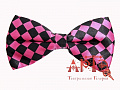 Галстук-бабочка "Ромб", 12 x 6 см (Цв: Розовый-Черный ) Розовый-Черный