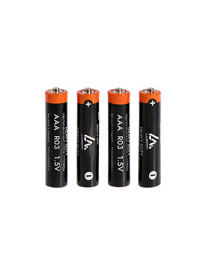 Батарейка солевая LuazON Heavy Duty, AAA Разноцветный