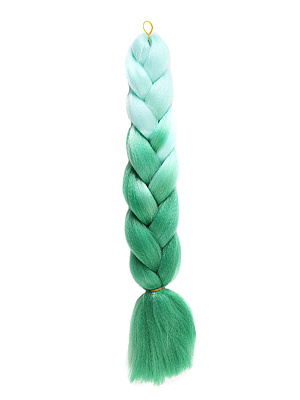 Канекалон двухцветный, гофрированный, светло-голубой-зёленый 60 см Св. Голубой-Зеленый