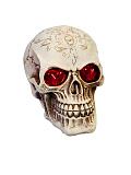 Декорация "Череп Тату"из пластика,со светящимися глазами, 14 х 14 х 10 см    (Цв: Бежевый ) Бежевый