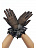 Перчатки трикотажные, декорированные кружевом и бантом, размер 6-8, длина 26 см. Черный