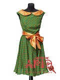 Платье "Стиляги" (Цв: Зеленый-Оранжевый Размер: 50) Зеленый-Оранжевый