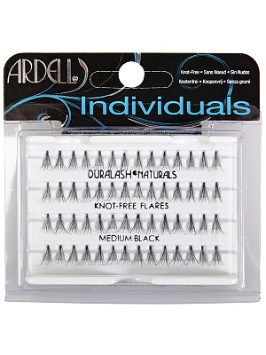 Ресницы пучки безузелковые Ardell Dura Lash Flare Medium, средние черные Black