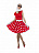 Платье в стиле 50-х белый горох и красный верх Красный-Белый