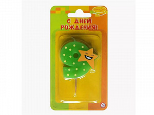 Свеча цифра 9 "Звезда" Разноцветный