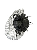 Шляпка с вуалью из натуральной соломки на заколке