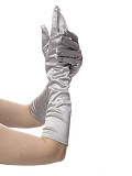 Перчатки женские атласные до локтя, 38 см (Цв: Стальной ) Стальной