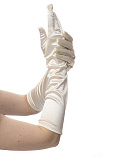 Перчатки женские атласные до локтя, 38 см (Цв: Молочный ) Молочный
