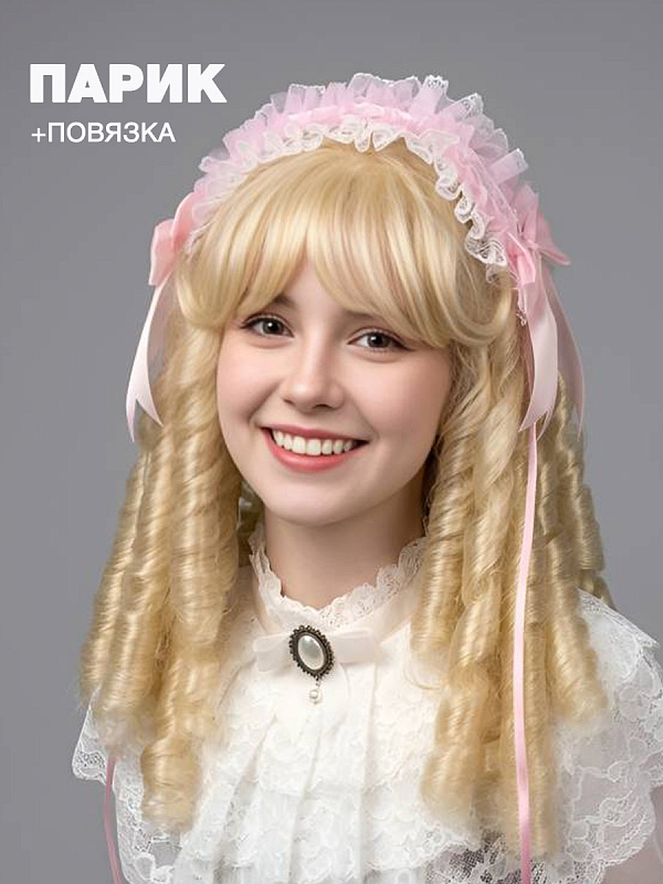 Комплект Лолита (парик и повязка)