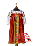 Сарафан атласный с рубашкой  (Цв: Красный Размер: 120-130 см) Красный