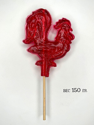 Карамель леденцовая на палочке "Петушок" большой 150 гр Красный