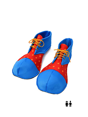 Ботинки клоуна, детские. Голубой-Красный
