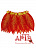 Юбка гавайская "Листики красные и цветочки" Красный