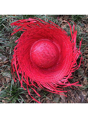 Шляпа соломенная "Гавайи" Красный