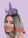 Шляпка ведьмы на ободке "Череп" (Цв: Фиолетовый ) Фиолетовый