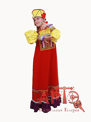 Костюм "Вологодская губерния" красный/желтый Красный-Желтый