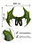 Крылья "Дракон" из пенополиуретана, 60 х 48 см. Зеленый
