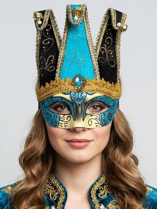 Маска венецианская с бубенцами