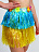 Юбка гавайская двухцветная 40 см. Желтый-Голубой