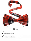 Галстук-бабочка "Шотландская клетка", 12 x 6 см (Цв: Черный-Красный ) Черный-Красный