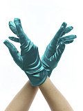 Перчатки женские атласные короткие, 20-23 см (Цв: Изумрудный ) Изумрудный