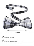 Галстук-бабочка "Шотландская клетка", 12 x 6 см (Цв: Белый-Черный ) Белый-Черный