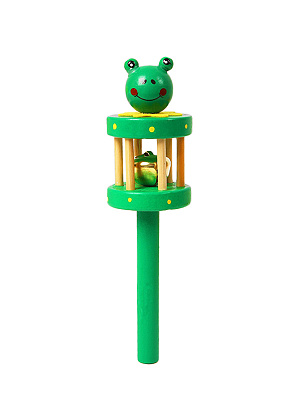 Погремушка "Весёлый зоопарк", с бубенчиком внутри Зеленый