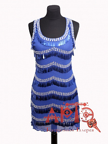 Платье расшитое пайетками "Голубая Лагуна"