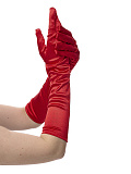 Перчатки женские атласные до локтя, 38 см (Цв: Красный ) Красный