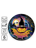 Набор одноразовых бумажных тарелок "Halloween", 18 см, 6 шт./уп.