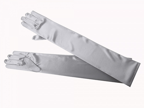 Перчатки женские атласные выше локтя, длина 55 см.