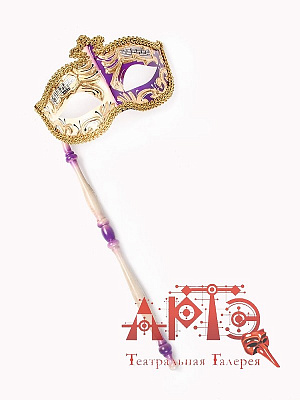Маска на ручке "Коломбина" Фиолетовый